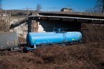 A refreshing blue tank car.